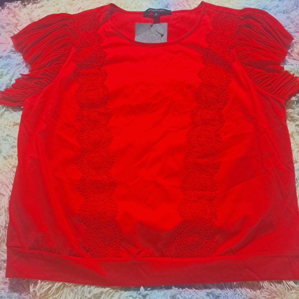 NWT MARC NEW YORK BLOUSE SIZE XL IN RAVISHING RED
